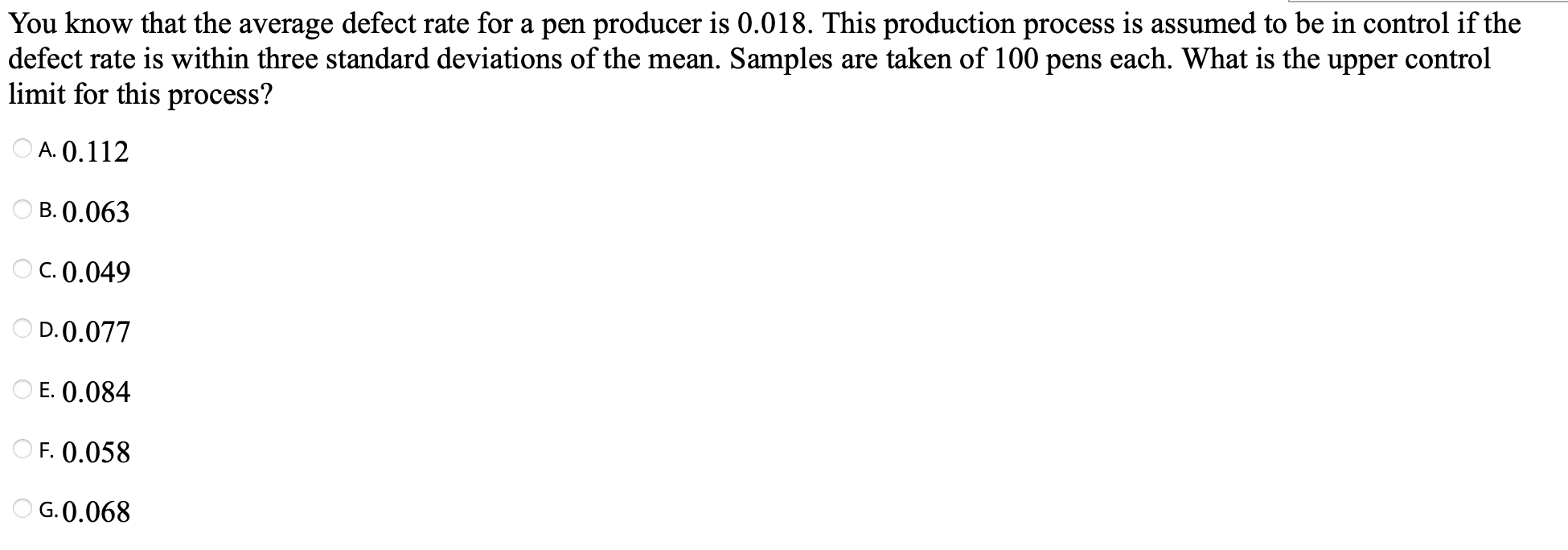 You know that the average defect rate for a pen