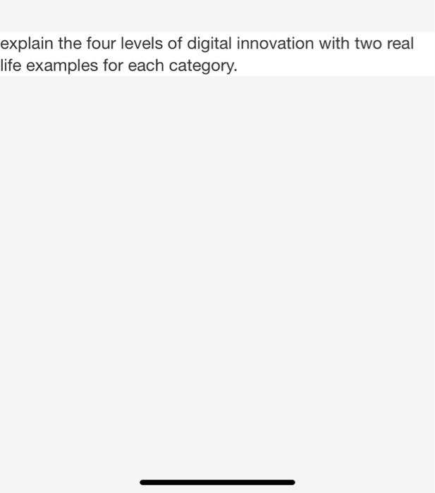 explain the four levels of digital innovation