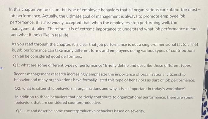 In this chapter we focus on the type of employee