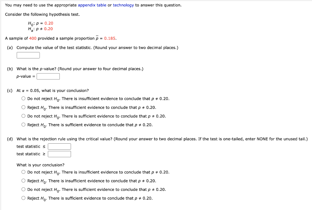 You may need to use the appropriate appendix