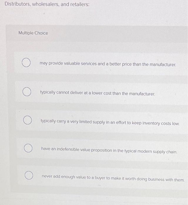 Distributors, wholesalers, and retailers: