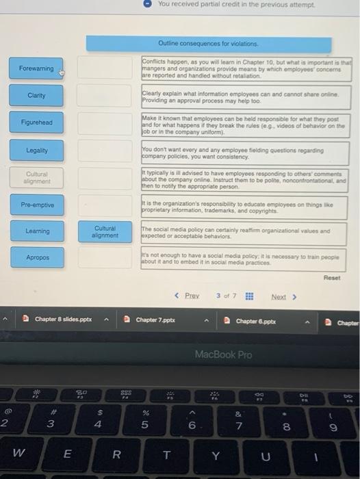 You received partial credit in the previous