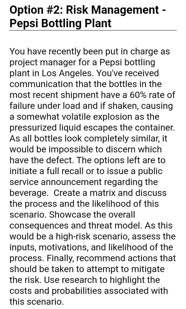 You have recently been put in charge as project