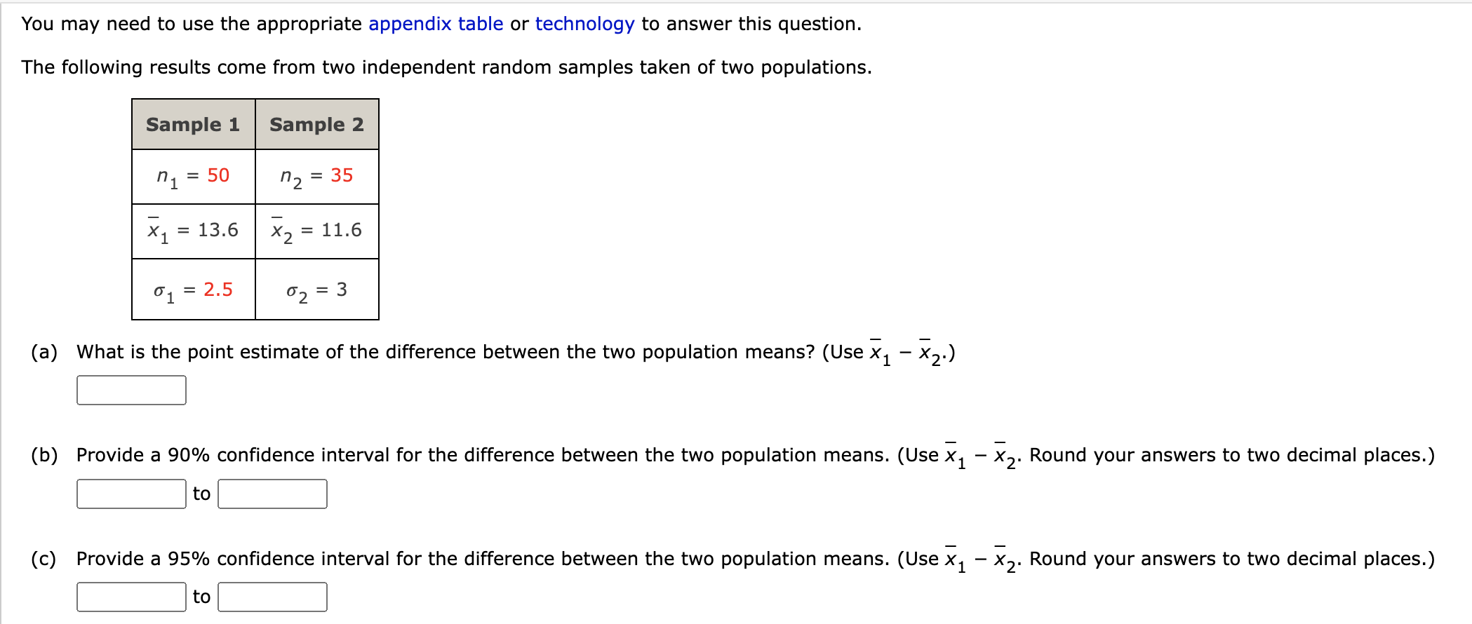 You may need to use the appropriate appendix