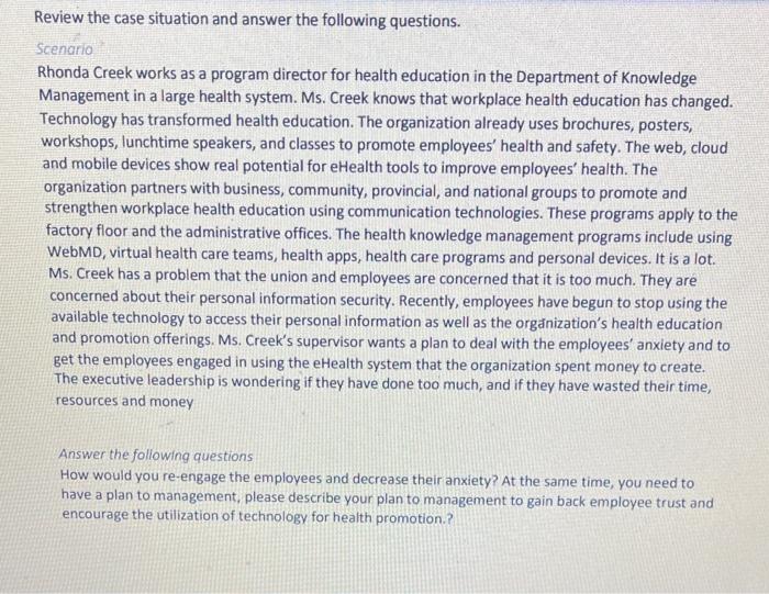 Rhonda Creek works as a program director for