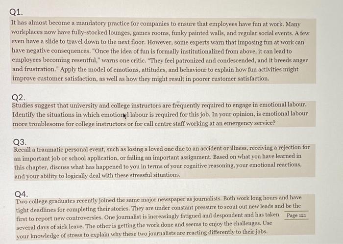 Q1. It has almost become a mandatory practice for