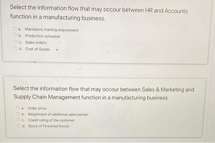 Select the information flow that may occour