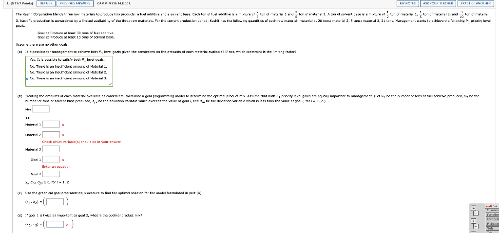 Gasl 1: Produca at least 30 tans of fuel