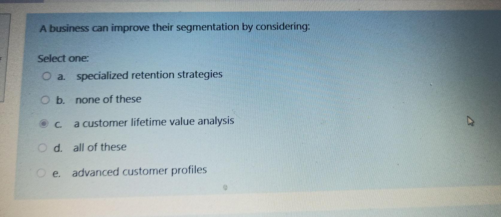 A business can improve their segmentation by