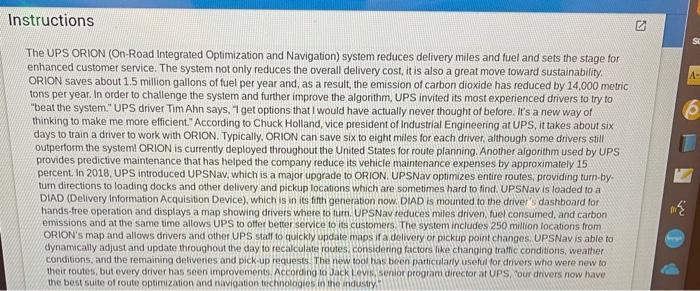 The UPS ORION (On-Road Integrated Optimization
