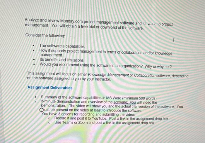 kindly assist with this project management