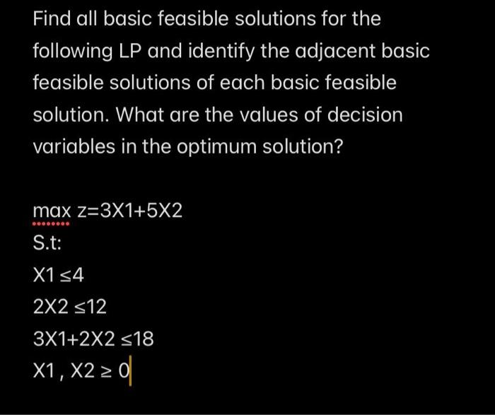 Find all basic feasible solutions for the