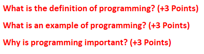 What is the definition of programming? ( +3