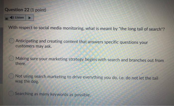 Question 23 (1 point) Listen What is unique about