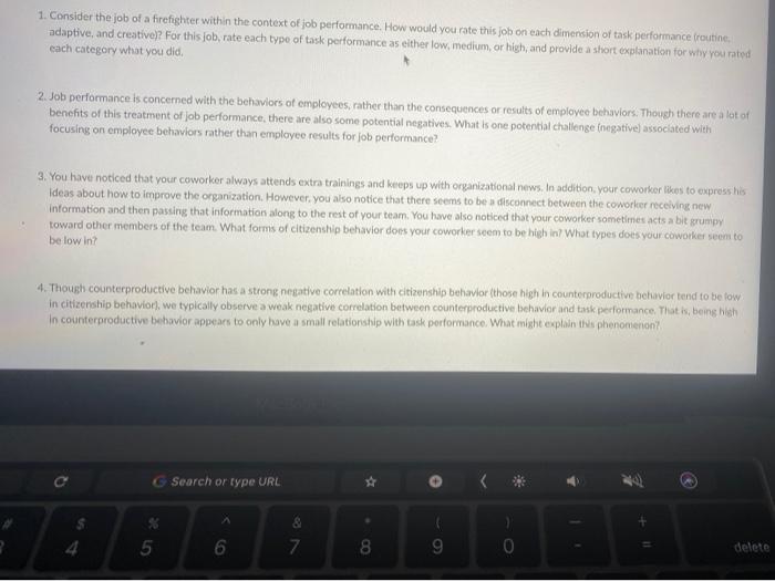 please answer each question!! 1. Consider the job