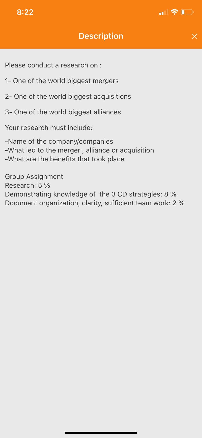 8:22 Description X Please conduct a research on :