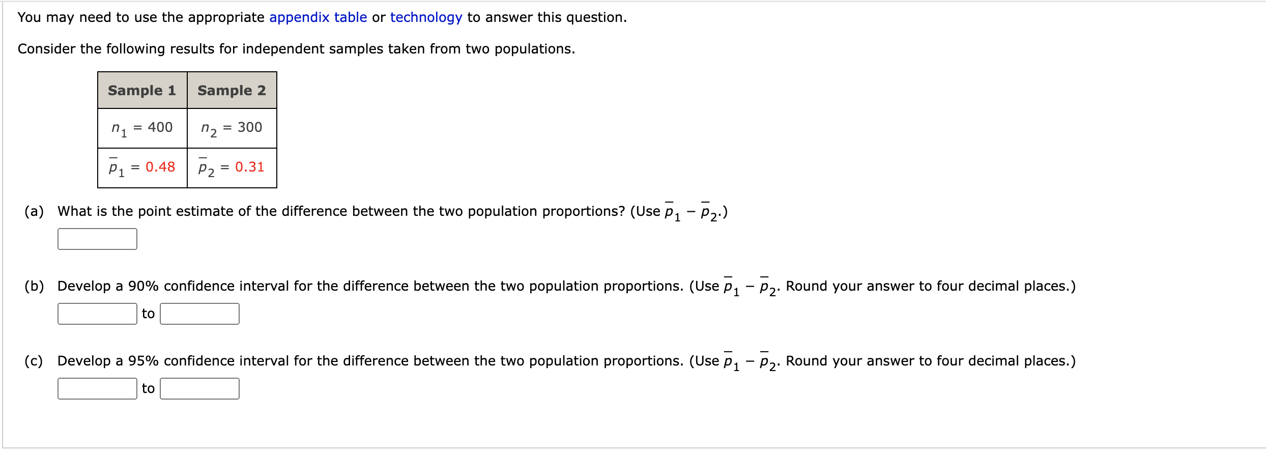You may need to use the appropriate appendix