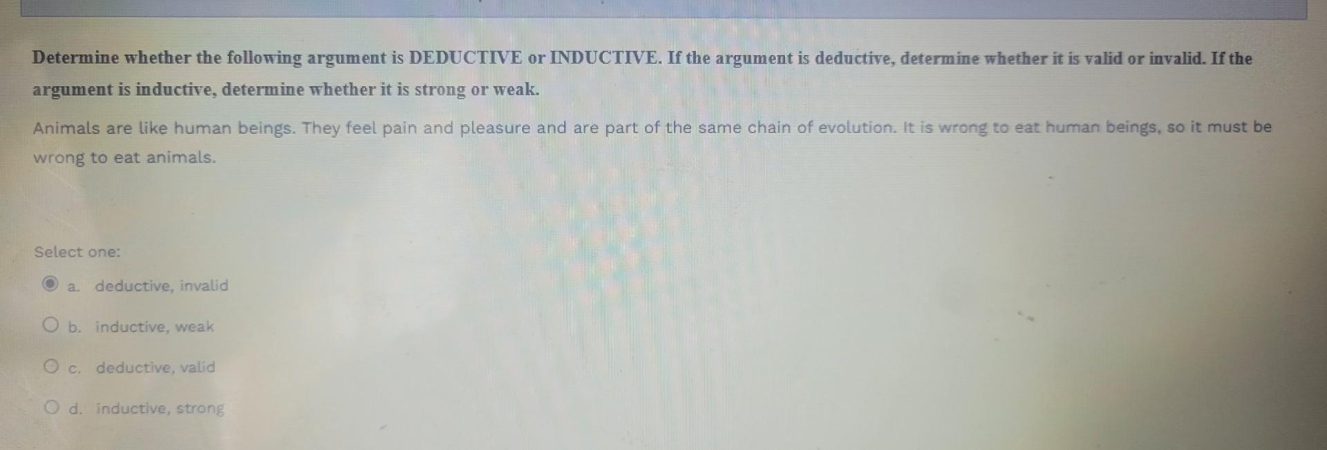 Determine whether the following arguments are