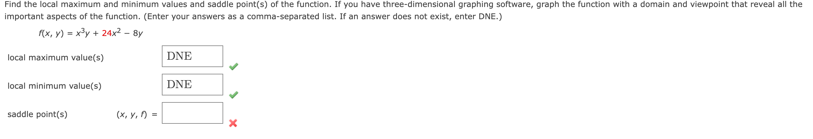 important aspects of the function. (Enter your