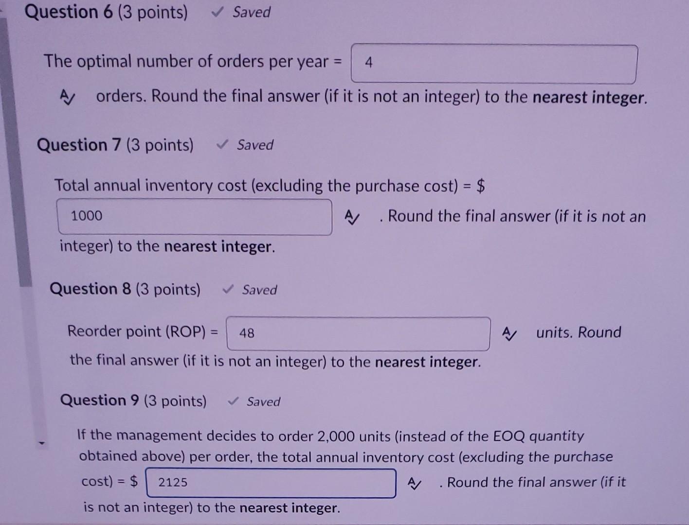 Hillside Manufacturing Company uses 2,000 units