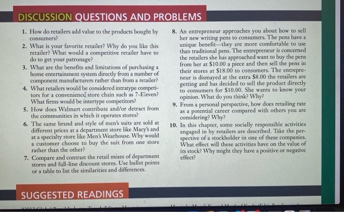 DISCUSSION QUESTIONS AND PROBLEMS 1. How do