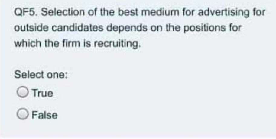 QF5. Selection of the best medium for advertising