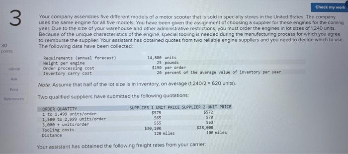 Your company assembles five different models of a