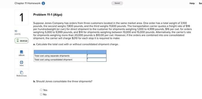 Chapter 11 Homework Saved Help Sa Problem 11-1