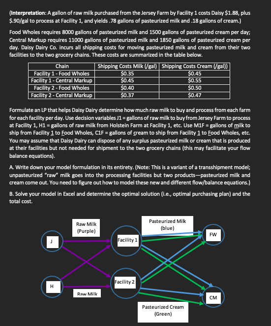 #2. The Daisy Dairy Co. has two processing