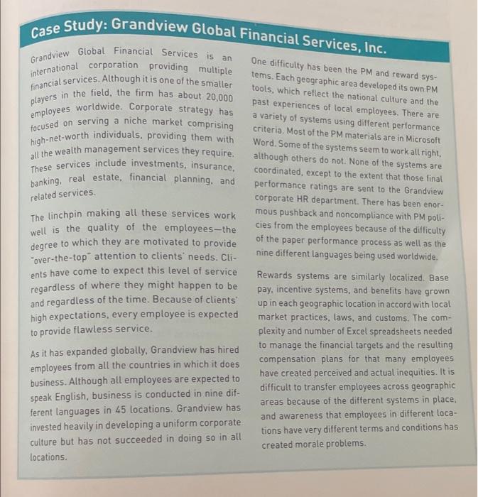 Please answer the following case study questions