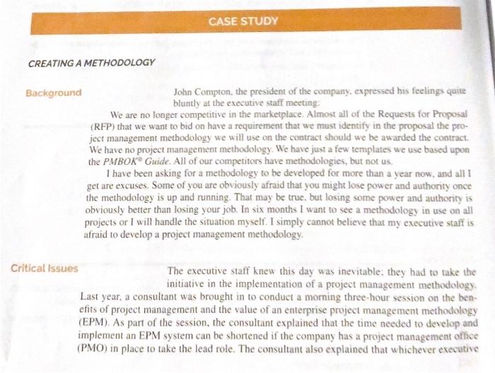 please read case study then answer the questions