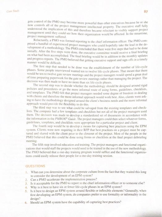 please read case study then answer the questions