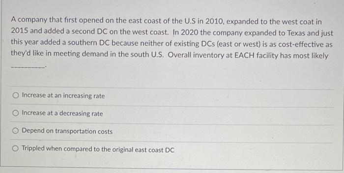 A company that first opened on the east coast of