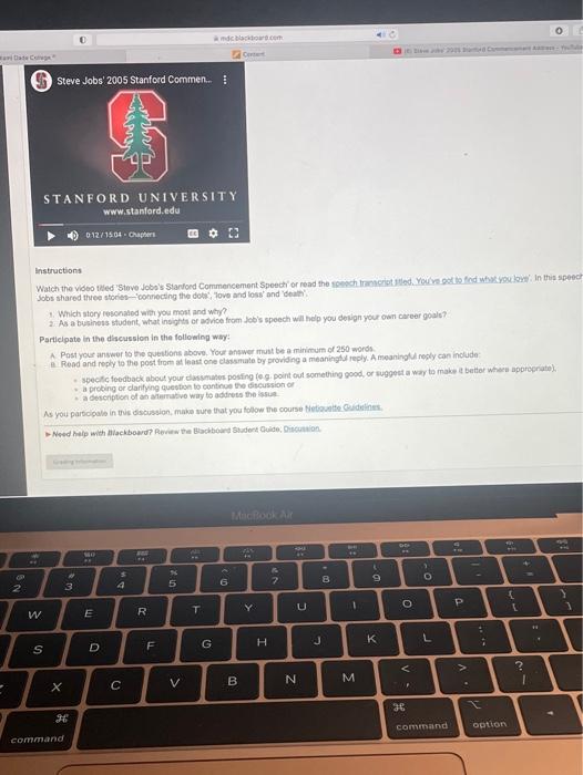 Instructions Watch the video titled Steve Jobss