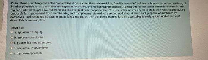 Rather than try to change the entire organization