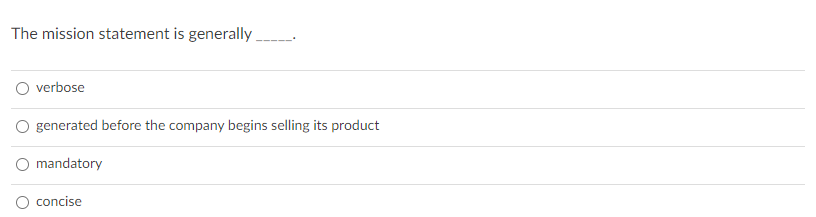 The mission statement is generally verbose O