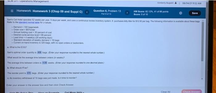 please provide step by step for d.) Score: 5 of