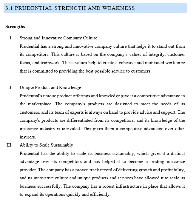 Question: Based on the strength and weakness of