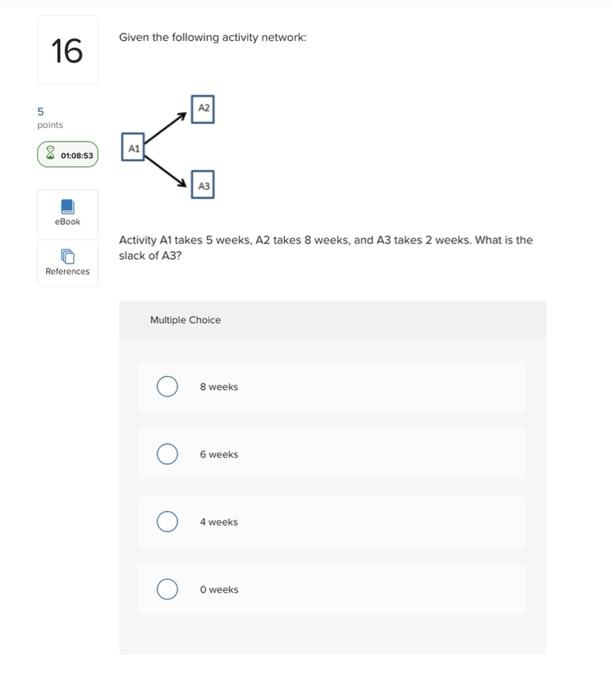 Given the following activity network: Activity A1