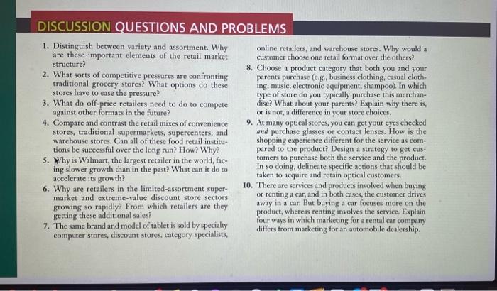 DISCUSSION QUESTIONS AND PROBLEMS 1. Distinguish