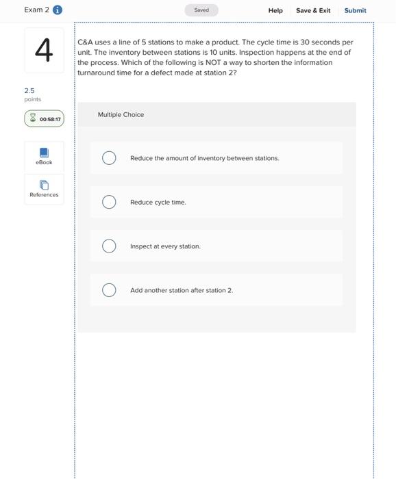 C\&A uses a line of 5 stations to make a product.