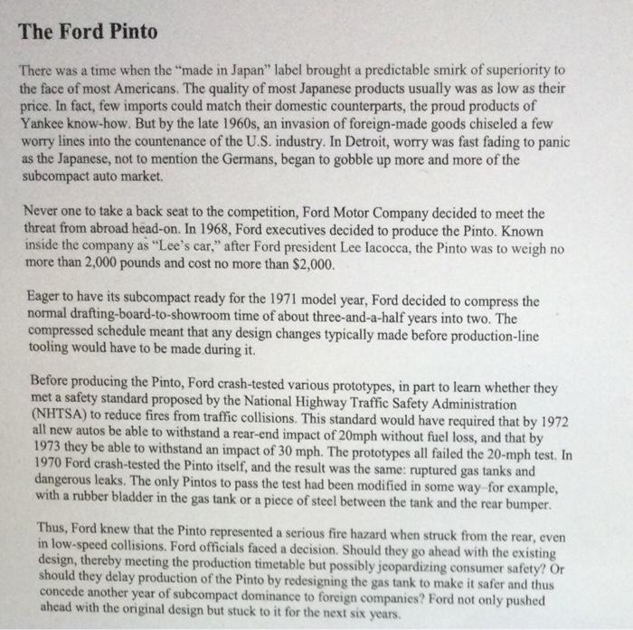 The Ford Pinto There was a time when the "made in