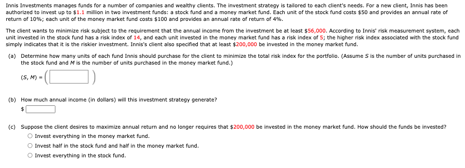 Innis Investments manages funds for a number of