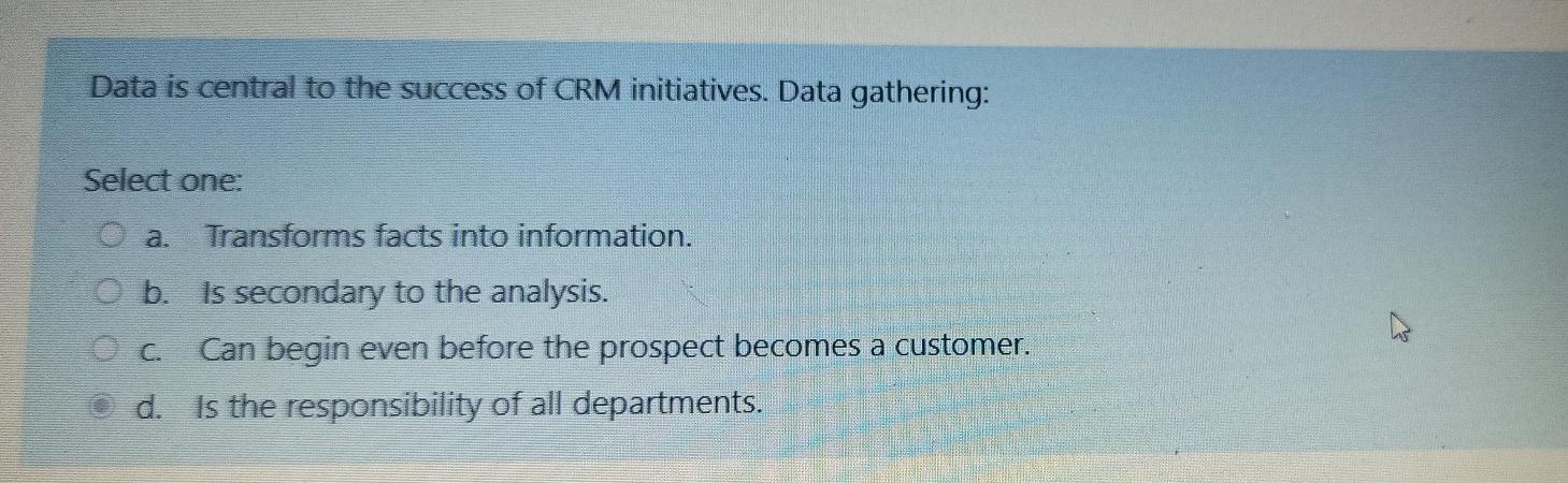 Data is central to the success of CRM