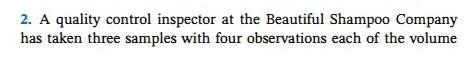 please solve this. of shampoo bottles filled. The