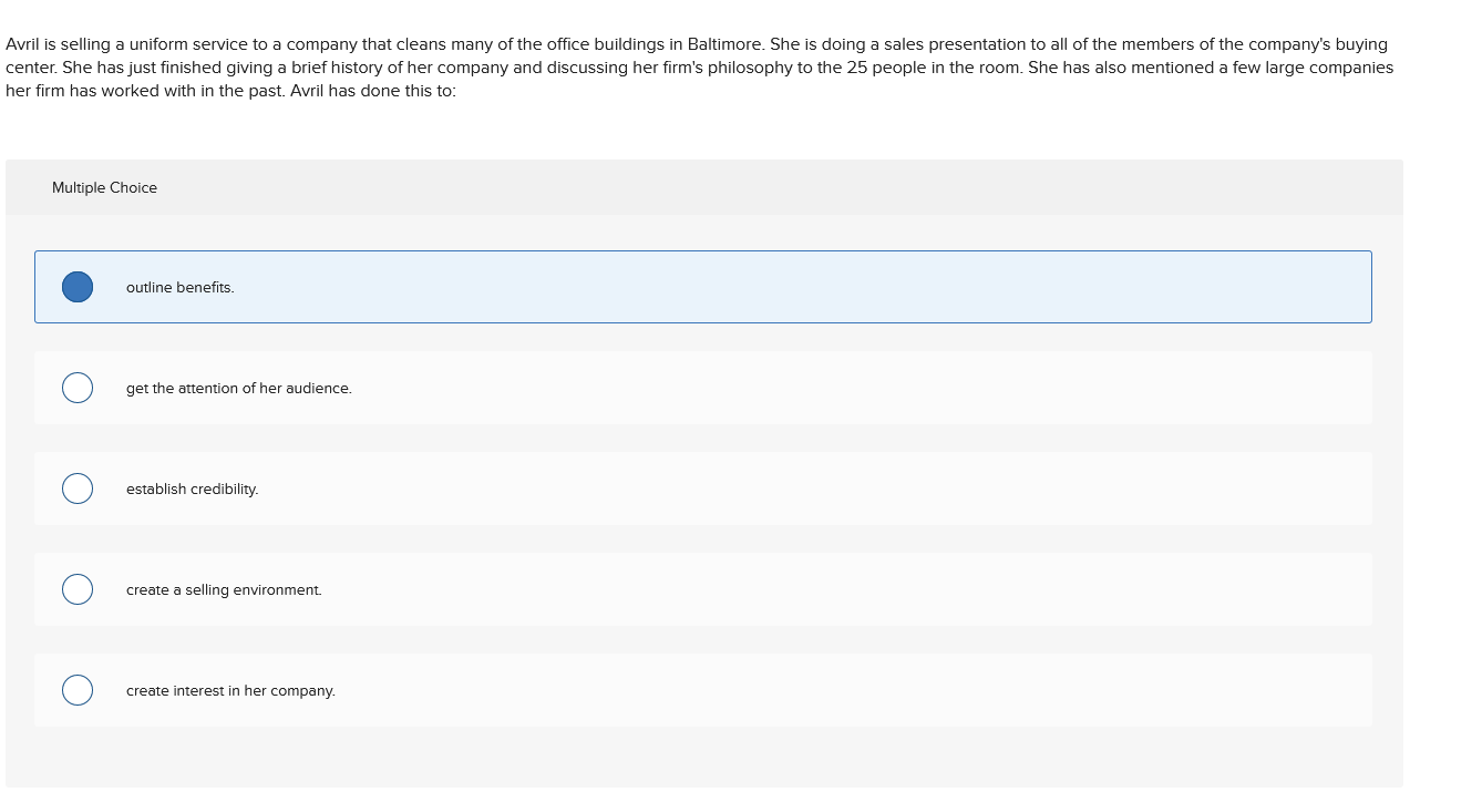 ivril is selling a uniform service to a company