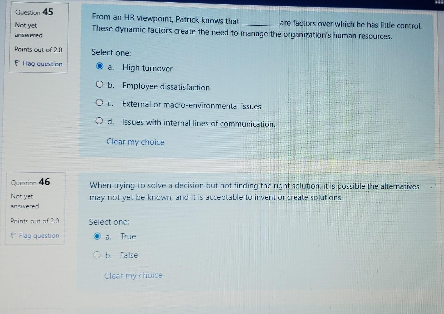 can someone please answer questions 45 and 46