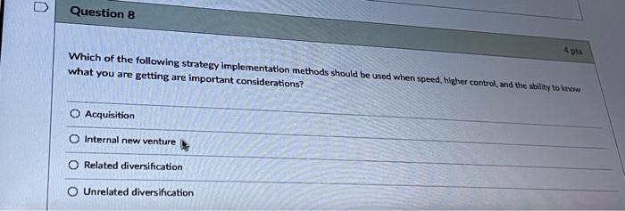 D Question 8 Ats Which of the following strategy