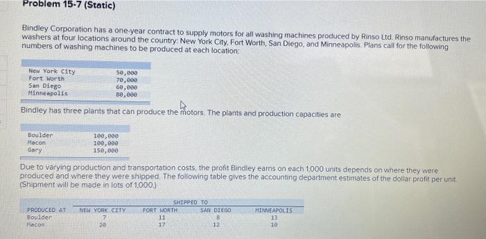 Bindley Corporation has a one-year contract to