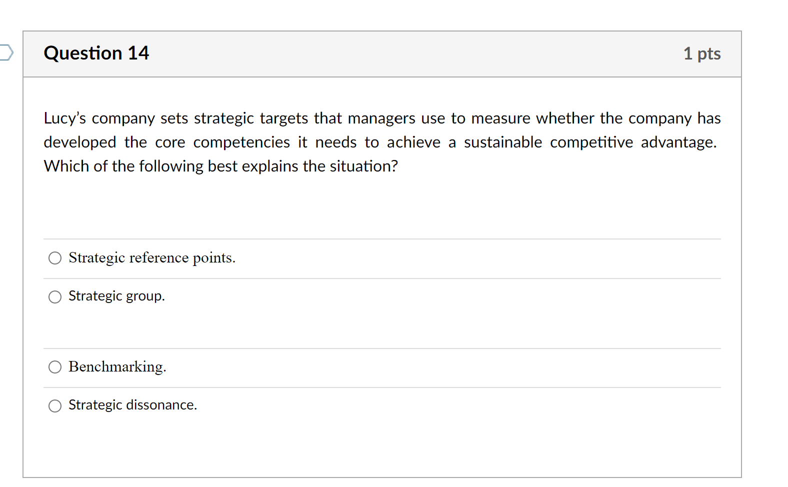 Lucy's company sets strategic targets that